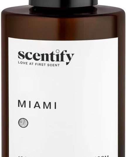 Scentify Miami Aroma Oil Refill Scent for Oil Diffusers - Creamy, Cashmere, Sandalwood, Musk Scents - Luxurious Relaxing Aromatherapy Diffuser Fragrance 100ml, 3.38 oz