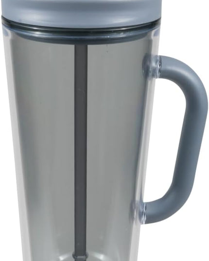 COOL GEAR 3-Pack 26 oz Spritz Tumbler with Straw and Handle | Pressure Fit Lid, Colored Re-Usable Tumbler Water Bottle with Straw and Handle - Cool Grey Pack