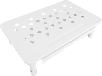 GOWENIC Desktop Computer Riser Stand with Drawer, Monitor Stand Riser 3 Height Adjustable, Laptop Stand for Desk, Desk Organizer for Computer, Laptop, Printer, Notebook (White)
