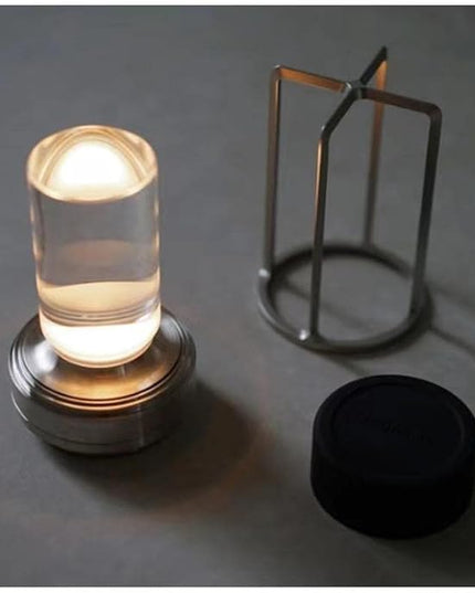 Portable Metal Table Lamp for Indoor/Outdoor ,Rechargeable Cordless LED Lamp, 3-Colour Infinitely Dimming Battery Powered Small Desk Lamp, Restaurant/Bedroom/Bar/Coffee Shop/Camping Light (Silver)