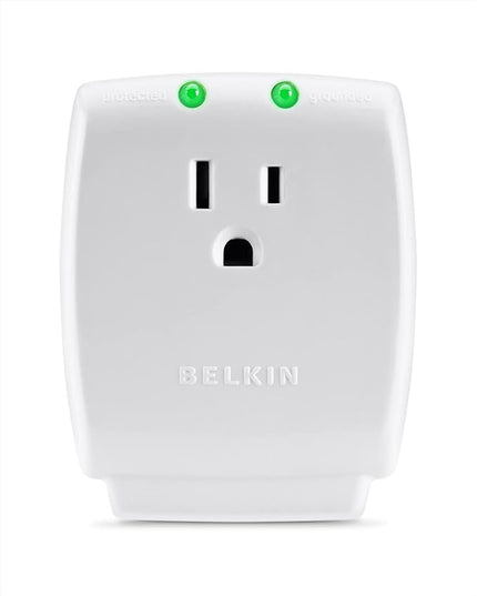 Belkin 1-Outlet Home Series SurgeCube - Grounded Outlet Portable Wall Tap Adapter with Ground & Protected Light Indicators for Office,Charging Brick - White,ABS,885 Joules,(Pack of 10)