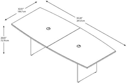 Bush Business Furniture 96-inch Office Conference Table with Wood Base, Boardroom Meeting Space for 8 Users, Hansen Cherry