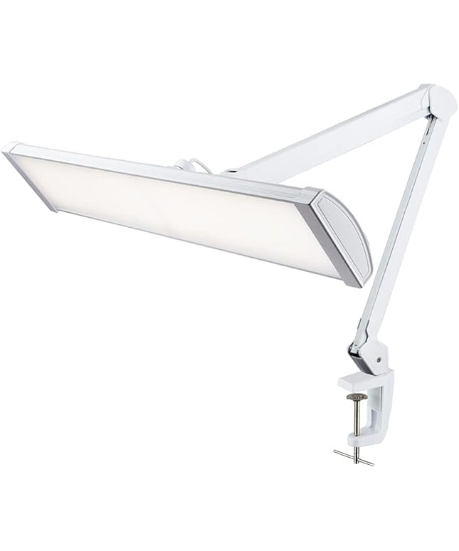 Neatfi Ultra 3,500 Lumen LED Desk Lamp, 45W, 26-Inch Wide Metal Shade, 270 SMD LEDs (Non-CCT with Clamp, White)
