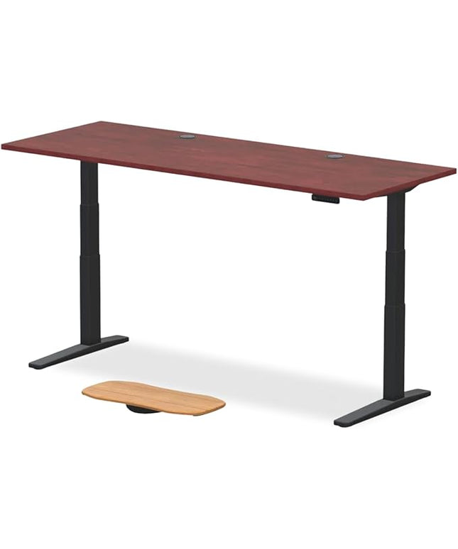 UPLIFTDESK V3 2-Leg Cherry Laminate Wood Standing Desk – Adjustable Height, Advanced 1-Touch Memory Keypad, Under Desk Cable Management, Wire Grommets & Rocker Board (Black C-Frame, 80 x 30 inch)