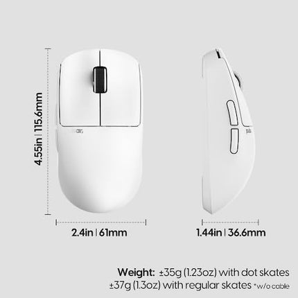 Pulsar Gaming Gears X2 Crazylight Wireless Gaming Mouse, Ultra Lightweight 1.23 oz (35g), Optical Switch, 32000 DPI, 750 IPS, XS-1 Sensor, 8k Compatible (Uyuni White)