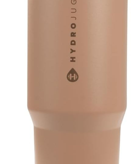 HydroJug Sport - Stainless Steel Tumbler with Straw, Vacuum Insulated, 40oz Leakproof Water Bottle, Ergonomic Design, Reusable, Dishwasher Safe, Rubber Base, Durable for Gym or Outdoors, Caramel