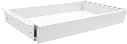 LEYSRIS 21.6" Under Desk Storage Drawer, White Sliding Pull-Out Drawer for Sit Stand Workstation