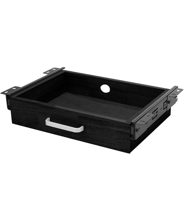Upgrade Wood Under Desk Mounted Sliding Pull-out Drawer, Ball-Bearing Slides Under Desk Drawer Storage Organizer, Hanging Drawers for Desk, Hidden Desktop Organizer for Office Desks, Tables - Black