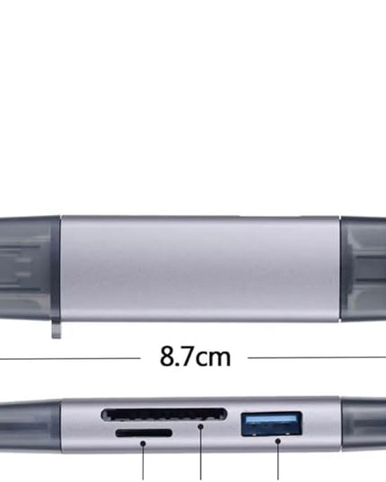 MERAXES 6-in-1 SD Card Reader, USB-C High-Speed 5Gbps OTG Adapter with SD/TF/Micro SD Slots, Multi-Card Reader Compatible with MacBook, iPad, iPhone, Android & PC