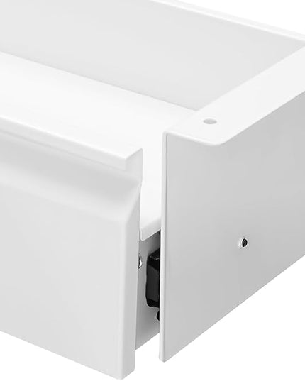 LEYSRIS 17.7" Under Desk Storage Drawer, White Sliding Pull-Out Drawer for Sit Stand Workstation