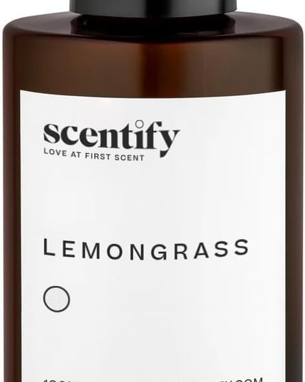 Scentify Lemongrass Aroma Oil Refill Scent for Oil Diffusers - Lemongrass, Clove, Musk Scents - Luxurious Relaxing Aromatherapy Diffuser Fragrance 100ml, 3.38 oz