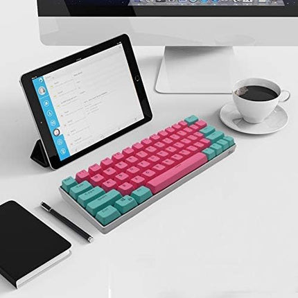 Guffercty kred 61 Keycaps 60 Percent Miami Keycaps Set PBT Keycap Backlit OEM Profile with Key Puller for Cherry MX Switches Mechanical Gaming Keyboard (Miami)