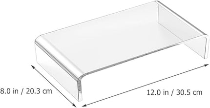 Uonlytech Acrylic Monitor Riser Stand Small Computer Heightening Base for Office Desk Laptop Display Shelf