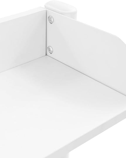 Clamp On Desk Organizer with Pegboard, 2-Tier Tabletop Shelf for Home & Office, Steel and MDF Construction with 44 lbs Capacity, White