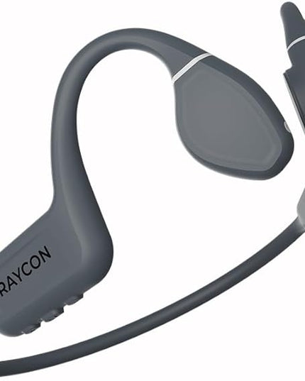 Raycon Bone Conduction Headphones, Open-Ear Bluetooth Sports Earbuds with Mic, IP68 Water Resistant Headset for Workout and Running, 13hr Playtime (Gray)