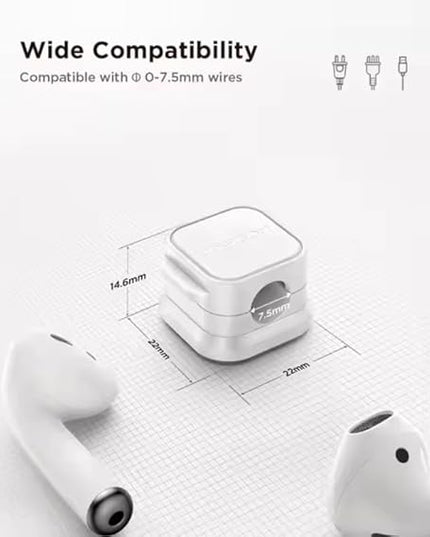 12-Pack Cord Organizer Cable Clips - Cable Management, Adhesive Phone Charging Wire Holder for Nightstand/Wall, Home Office Desk Accessories Decor Essentials [White]