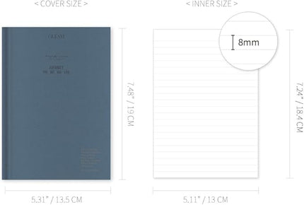 Monolike Journal For Beyond Nostalgia Hardcover Lined Notebook, Blue - Hardcover, Academic, Journal, Diary, 192pages