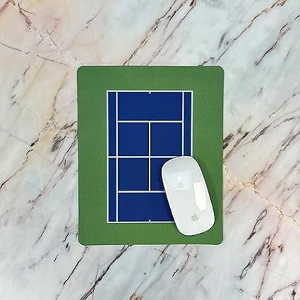 Racquet Inc Tennis Court Mouse Pad – Green Desk Mousepad with Fabric Surface – Tennis-Themed Office Accessory for Work or Gaming – Compatible with Optical and Laser Mice