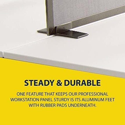 OBEX Acoustical Free Standing Privacy Screen, Cubicle Accessories Desk Privacy Panel, Desk Dividers for Office, Office Furniture Partitions Portable Sound Proof Dividers, 12" x 66", Graphite