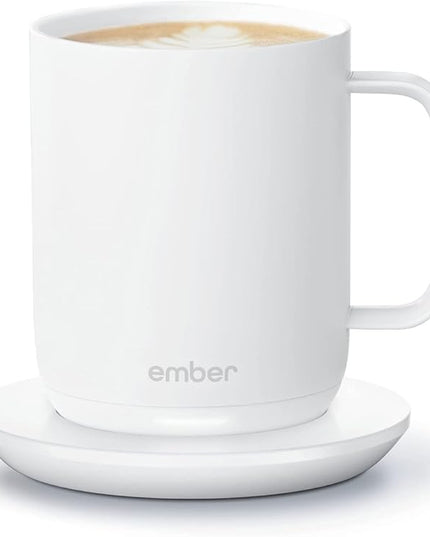 Ember Temperature Control Smart Mug 2, 10 Oz, App-Controlled Heated Coffee Mug with 80 Min Battery Life and Improved Design, White