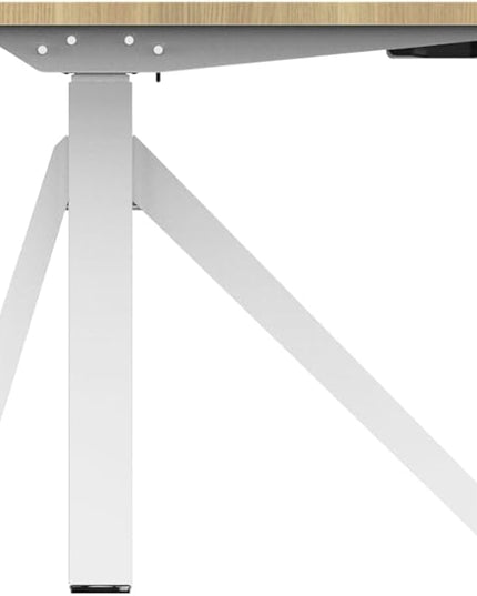 DEZCTOP Revon Pro Electric Standing Desk, 59" x 27.6" Large Work Surface, Height Adjustable (27.6"-47.2"), Sturdy Keel Frame, with Magnetic Modular System, Anti-Collision, Oak for Home Office