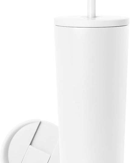 Simple Modern Insulated Tumbler with Lid and Straw | Iced Coffee Cup Reusable Stainless Steel Water Bottle Travel Mug | Gifts for Women Men Her Him | Classic Collection | 24oz | Winter White