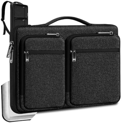 Hseok Ultra-Slim Laptop Case 17 17.3 inches Sleeve Protective PC Briefcase for Commuting and Business Trip，Black