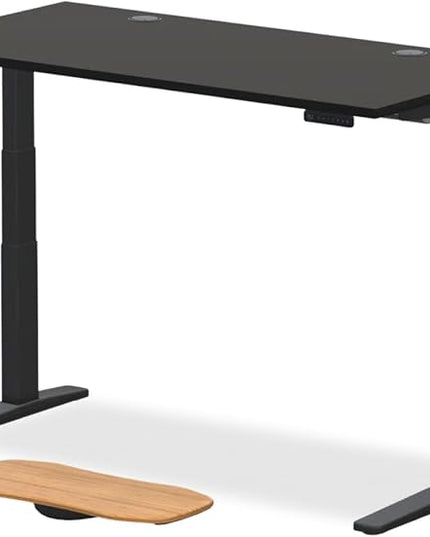 UPLIFTDESK V3 2-Leg Black Laminate Wood Standing Desk – Adjustable Height, Advanced 1-Touch Memory Keypad, Under Desk Cable Management, Wire Grommets & Rocker Board (Black C-Frame, 60 x 30 inch)