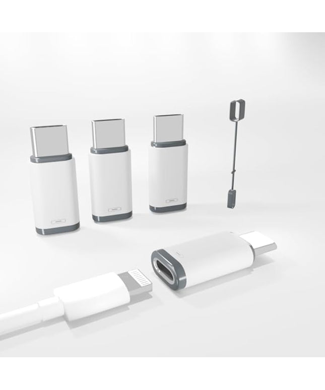 4 Pack Lightning to USB C Adapter for iPhone 15/16/17/17 Pro Max/Plus, Samsung S25, Charging & Data Transfer, Lightning Female to USB C Male Type C Connector, Not for Audio/OTG