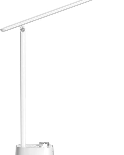 Honeywell LED Desk Lamp with USB Charging Ports - Sunturalux™ HWT-H01 Stepless Dimmable Eye Caring Table Lamp for College Dorm Home Office, Foldable Small Bedside Lamp for Bedroom with Base White
