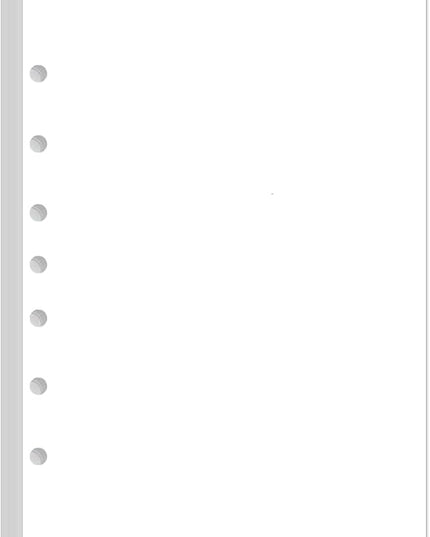 A5 Blank Refill Paper - 100 Sheets/200 Pages Loose Leaf Paper for Filofax Planner, Organizer, Binders, 7-Hole Punched, 100gsm Blank Paper, 5.8" x 8.3 "