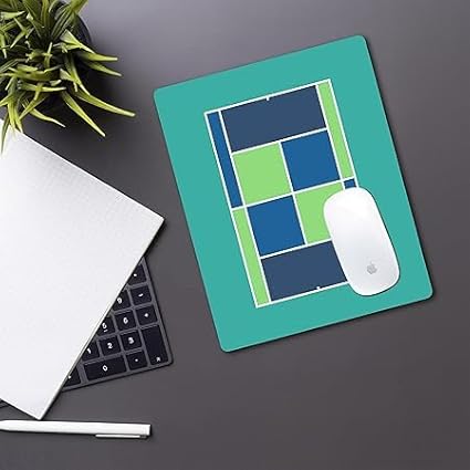 Racquet Inc Tennis Court Mouse Pad – Teal Desk Mousepad with Fabric Surface – Tennis-Themed Office Accessory for Work or Gaming – Compatible with Optical and Laser Mice