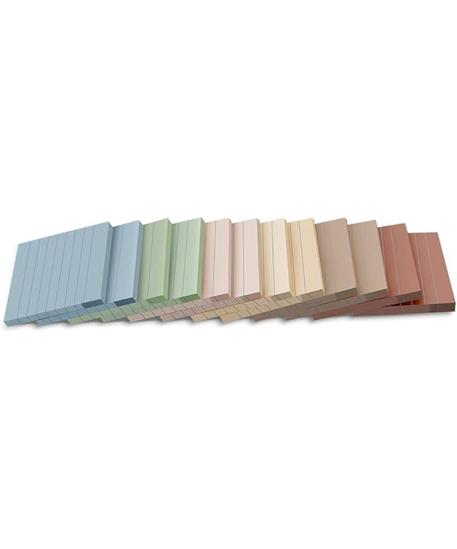 (12 Pack) Lined Sticky Notes 3x3 in,Notepads with Lines,Ruled Stickies Super Sticking Power,Office School Memo Note Pads Vintage Colors,Post on Windows Doors,Recyclable,Easy to Write on