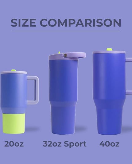 HydroJug Sport - Stainless Steel Tumbler with Straw, Vacuum Insulated, 32oz Leakproof Water Bottle, Ergonomic Design, Reusable, Dishwasher Safe, Rubber Base, Durable for Gym or Outdoors, Lime Rickey