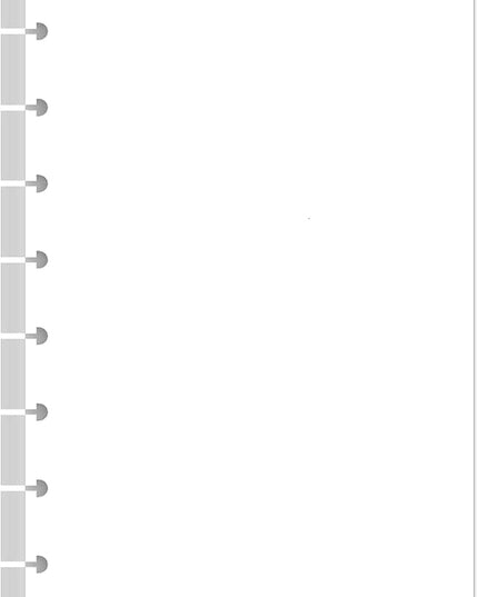 Junior Size Blank Refill Paper, A5 8-Disc Discbound Blank Filler Paper, 100Sheets / 200Pages Blank Paper, 100gsm White Paper, 5.8 x 8.3 in