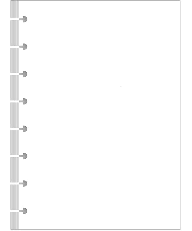 Junior Size Blank Refill Paper, A5 8-Disc Discbound Blank Filler Paper, 100Sheets / 200Pages Blank Paper, 100gsm White Paper, 5.8 x 8.3 in