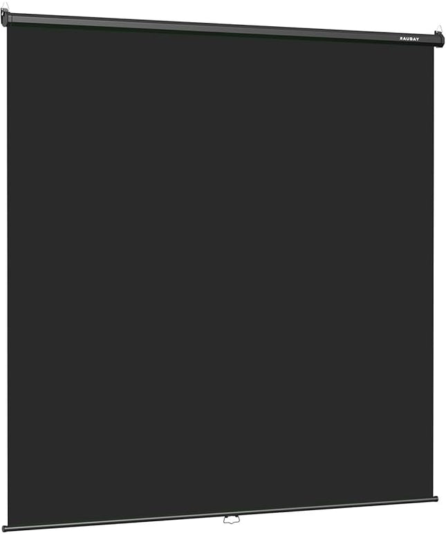 RAUBAY Retractable Pull Down Black Screen Backdrop - 78.7" x 86.6" Collapsible Wall-Mount Background for Professional Video Production, Photography, TikTok and Video Conferencing