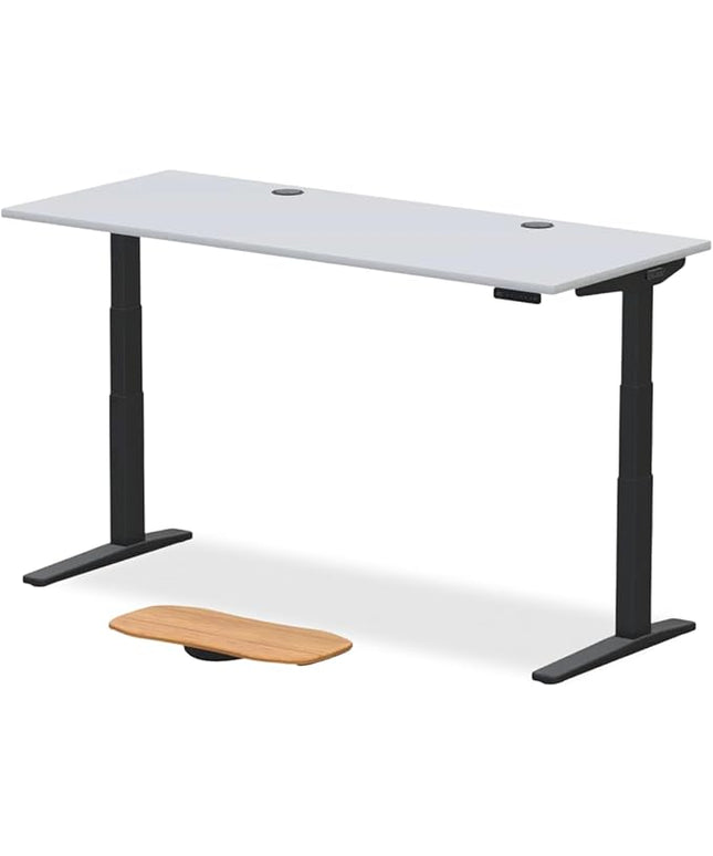 UPLIFTDESK V3 2-Leg White Laminate Wood Standing Desk – Adjustable Height, Advanced 1-Touch Memory Keypad, Under Desk Cable Management, Wire Grommets & Rocker Board (Black C-Frame, 72 x 30 inch)