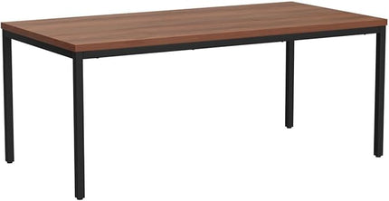 Large Table 35x70 Inches Computer Desk/Dining Table, Office Desk Sturdy Writing Workstation for Home Office Modern Simple Sturdy Laptop Study Table- Walnut