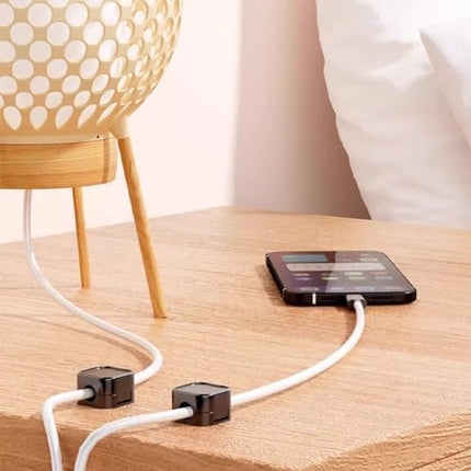 IFNOW 12 Pack Magnetic Cable Clips Cord Organizer Black Self Adhesive Cord Holder Under Desk Cable Management for Home,Office,Car,Desk,Nightstand