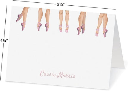 Current Dancers Feet Personalized Note Cards - 24 Cards with White Envelopes, 4¼ x 5½ Inch Size, Blank Stationery, Add Names or Text, For Thank You Notes, Invitations, & Announcements