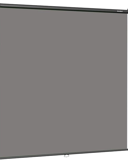 RAUBAY Retractable Pull Down Grey Screen Backdrop - 78.7" x 86.6" Collapsible Wall-Mount Background for Professional Video Production, Photography, TikTok and Video Conferencing