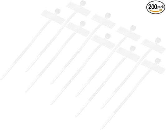 MECCANIXITY 200pcs Marker Cable Zip Ties, 4 Inch Self-Locking Labels Zip Tie Wraps, Wire Tags Ties Straps for Indoor and Outdoor, 1/8",White