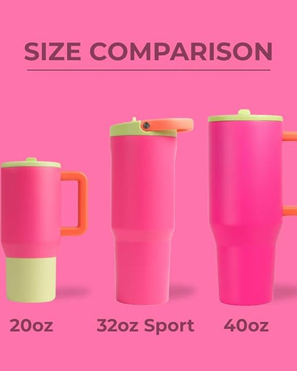 HydroJug Sport - Stainless Steel Tumbler with Straw, Vacuum Insulated, 32oz Leakproof Water Bottle, Ergonomic Design, Reusable, Dishwasher Safe, Rubber Base, Durable for Gym or Outdoors, Orchid