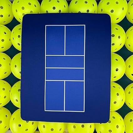 Racquet Inc Pickleball Court Mouse Pad – Blue Desk Mousepad with Fabric Surface – Pickleball-Themed Office Accessory for Work or Gaming – Compatible with Optical and Laser Mice