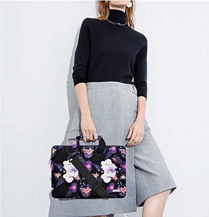 Laptop Shoulder Bag 13 13.3 14 Inch Case Compatible with MacBook Pro 14 2025-2021 M4/M3/M2/M1, Mac Air/pro 13-13.3 Inch and Most Popular 13-14 Notebooks,Spill-Resistant Briefcase, Jellyfish Flower