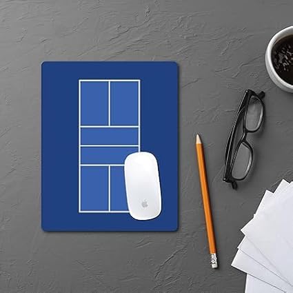Racquet Inc Pickleball Court Mouse Pad – Blue Desk Mousepad with Fabric Surface – Pickleball-Themed Office Accessory for Work or Gaming – Compatible with Optical and Laser Mice