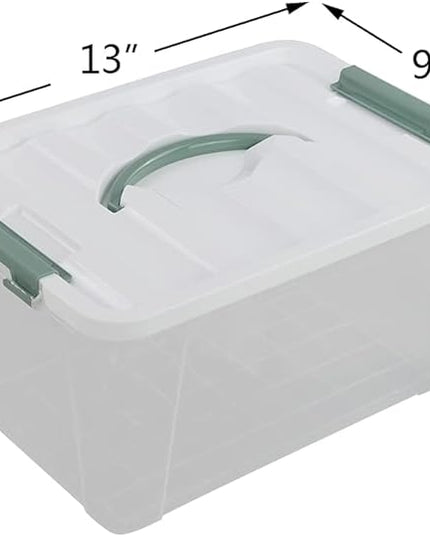 Gloreen 14 Quart Clear Storage Bins with Lid, Multipurpose Plastic Latch Box, 6 Packs