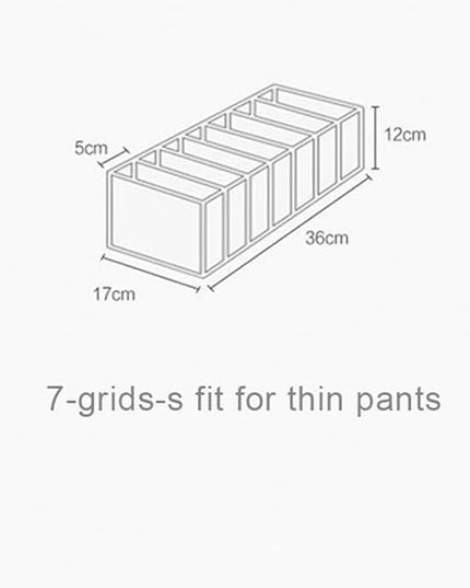 HSLFUAI Pack of 2 Wardrobe Clothes Organizer 7 grids Closet Organizers and Storage,Dresser Drawer Organizers for thin Pants,thin Jeans Organizer for Closet (Gray-7M-2PCS)
