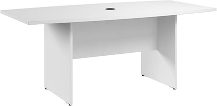 Bush Business Furniture 72-inch Office Conference Table with Wood Base, Boardroom Meeting Space for 6 Users, White